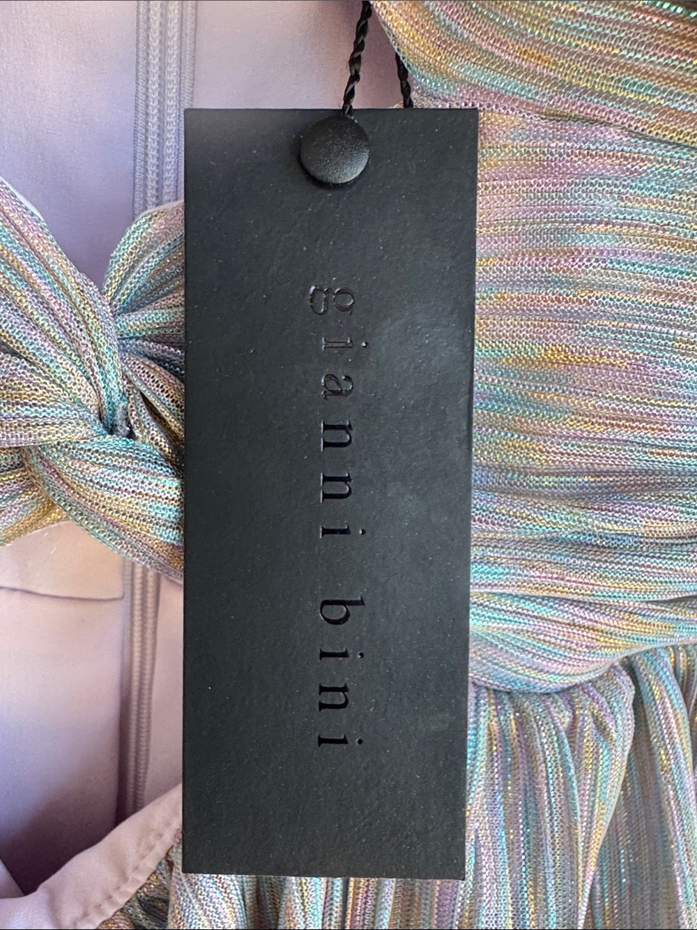 Gianni Bini Pastel Multicolor Strapless Ruffle Maxi Dress - Picture 9 of 11